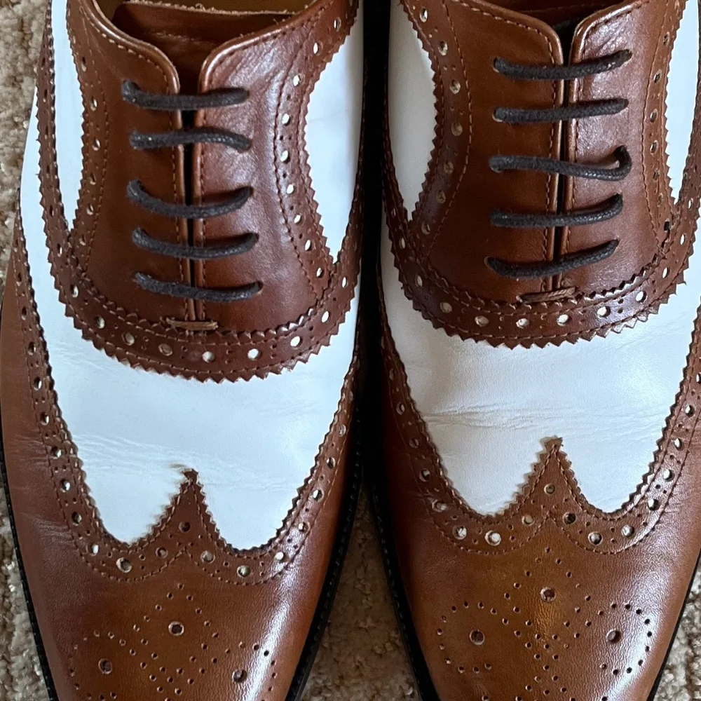 Brown & White spectators, size 9 1/2